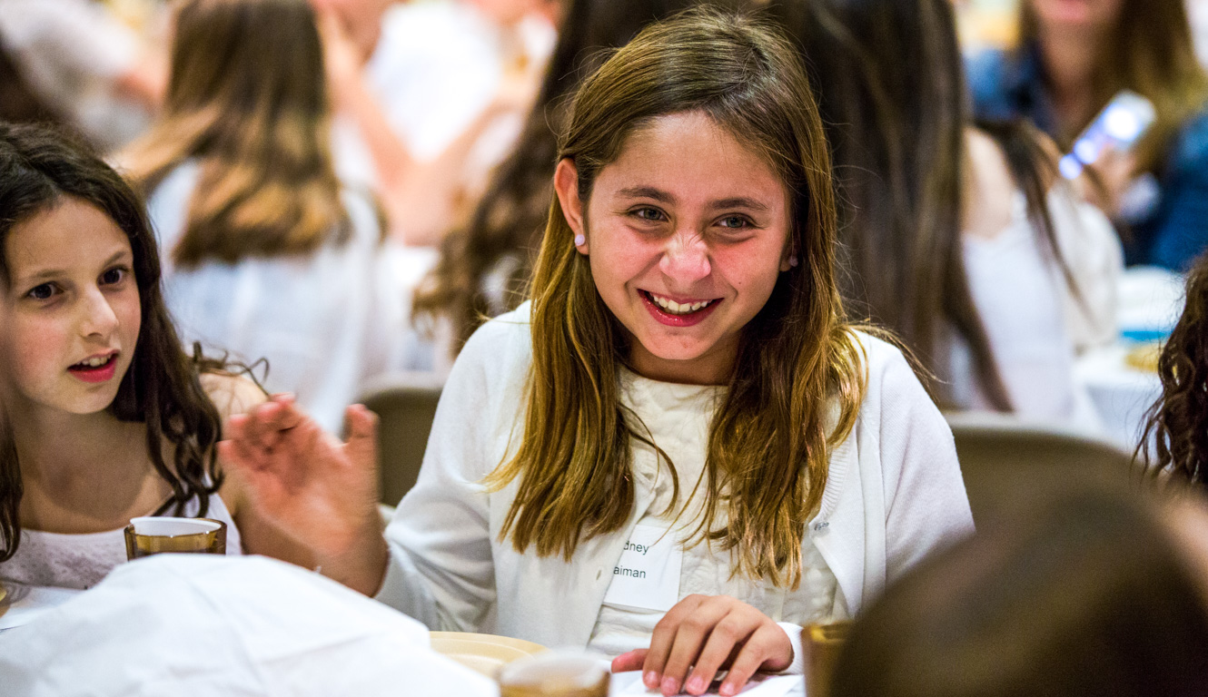 Girls laughing at shabbat